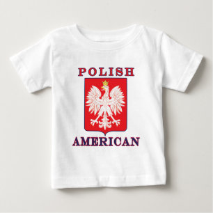 T-shirt Pour Bébé Bouclier d'aigle américain polonais