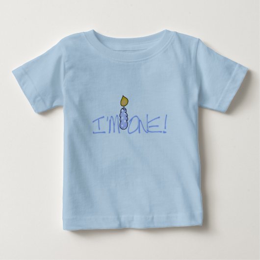 T-shirt Pour Bébé Bougie bleue je suis d'un anniversaire (Devant)