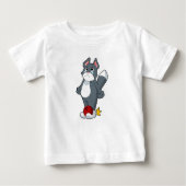 T-shirt Pour Bébé Boule de bowling de chat (Devant)