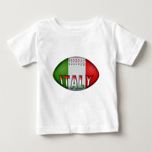 T-shirt Pour Bébé Boule de rugby de l'Italie (Devant)