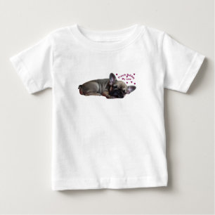 T-shirt Pour Bébé Bouledogue français cœur French Bulldog