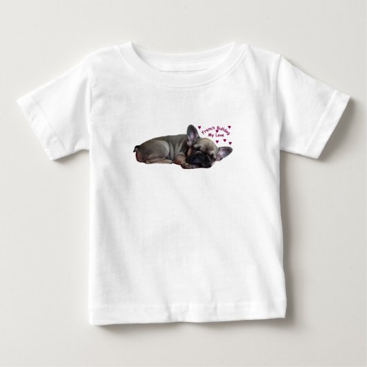 T-shirt Pour Bébé Bouledogue français cœur French Bulldog (Devant)