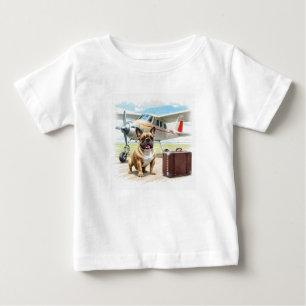 T-shirt Pour Bébé Bouledogue français Happy 4 juillet French Bulldog