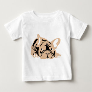 T-shirt Pour Bébé Bouledogue Français rose