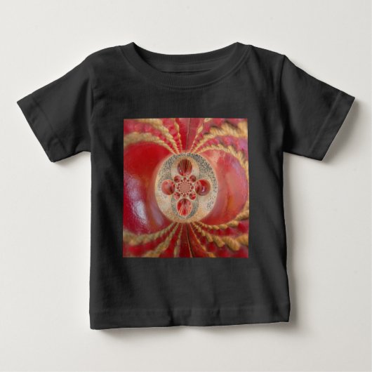 T-shirt Pour Bébé Boules de cricket rouge Art Abstrait Design d'impr (Devant)