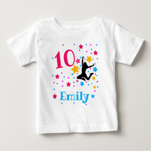 T-shirt Pour Bébé Bounce Jump Trampoline Anniversaire Fille Party