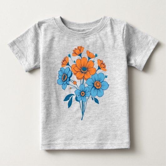 T-shirt Pour Bébé Bouquet de fleurs (Devant)
