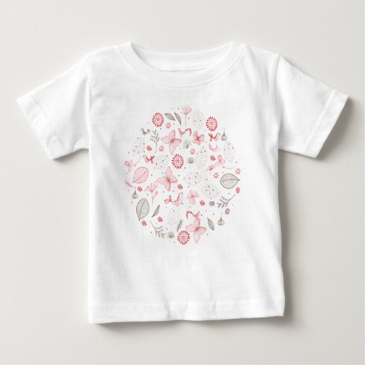 T-shirt Pour Bébé Bouquet de fleurs roses doucement écloses dans la  (Devant)