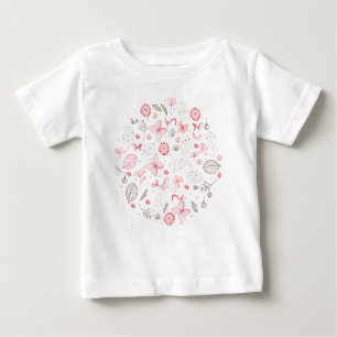T-shirt Pour Bébé Bouquet de nature rose en fleurs