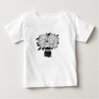 Bouquet de Roses de Crâne Noir et Blanc Gothique