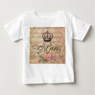 T-shirt Pour Bébé Bouquet de Roses de la Couronne vintage Paris Note