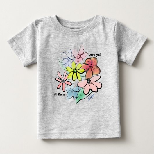 T-shirt Pour Bébé Bouquet Floral Mignon de Fille (Devant)