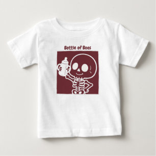 T-shirt Pour Bébé Bouteille de Boos Bébé squelette mignon Halloween