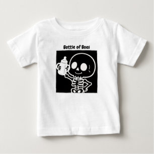 T-shirt Pour Bébé Bouteille de Boos Bébé squelette mignon Halloween