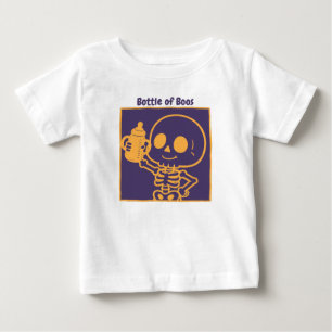 T-shirt Pour Bébé Bouteille de Boos Bébé squelette mignon Halloween