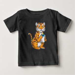 T-shirt Pour Bébé Bouteille de lait pour bébé tigre