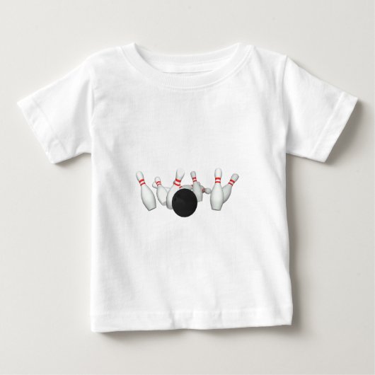 T-shirt Pour Bébé   Bowling Ball & Pins : Modèle 3D: (Devant)