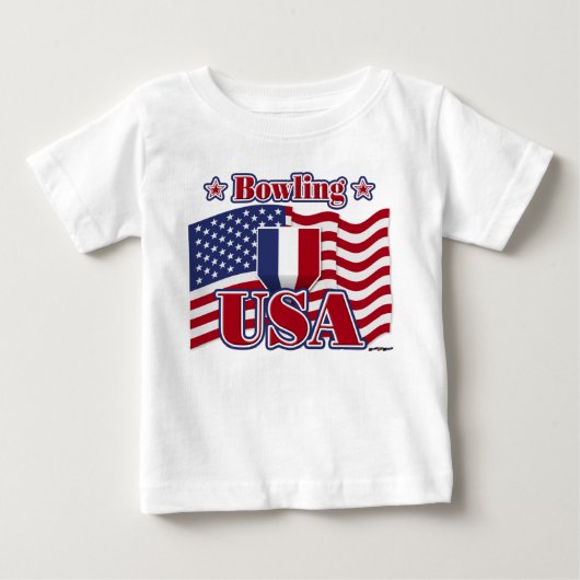 T-shirt Pour Bébé Bowling USA (Devant)