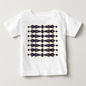 T-shirt Pour Bébé Bowties bleues et dorées (Devant)