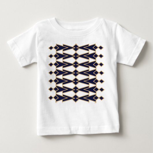 T-shirt Pour Bébé Bowties bleues et dorées (Devant)