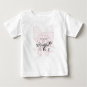 T-shirt Pour Bébé Bowtiful Un 1er Anniversaire Pink Bow Girls (Devant)