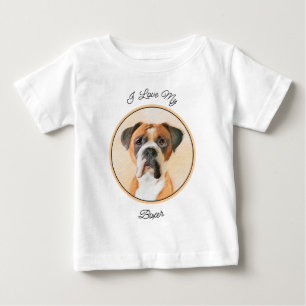 T-shirt Pour Bébé Boxer Dog Peinture Non Décroché Art animal origina