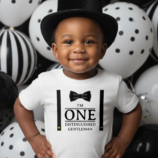 T-shirt Pour Bébé Boy 1st Birthday One Distinguished Gentleman