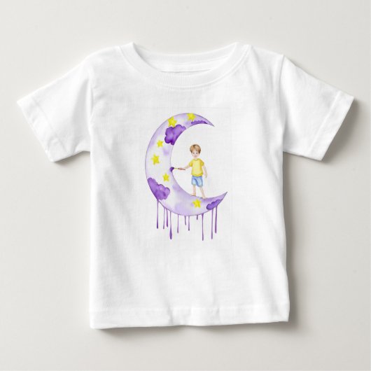 T-shirt Pour Bébé Boy Painting Crescent Moon  (Devant)