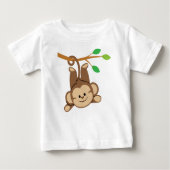 T-shirt Pour Bébé Boy Swinging Monkey (Devant)