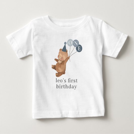 T-shirt Pour Bébé Boy Twin (Droite) - Casquette de la fête de l'ours (Devant)