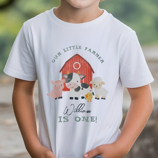 T-shirt Pour Bébé Boys Cute Farm Animal Kids Birthday