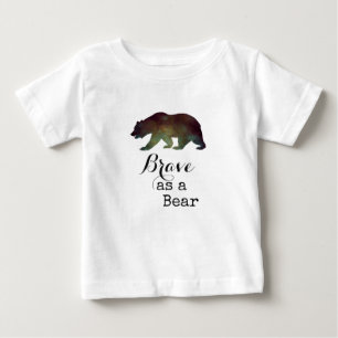 T-shirt Pour Bébé Brave comme l'ours aquarelle typographie