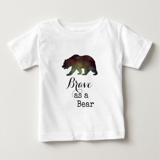 T-shirt Pour Bébé Brave comme l'ours aquarelle typographie (Devant)