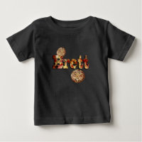 Brett, Nom, Logo Fait D'Une Pizza Suprême,