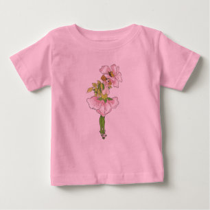 T-shirt Pour Bébé Brier Rose Vintage Fleur mignonne fille Floral