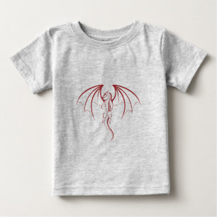 T-shirt Pour Bébé Bright Crimson Red Mythic Dragon Emblem