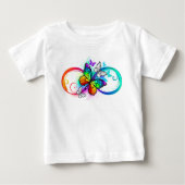 T-shirt Pour Bébé Bright infinity with rainbow butterfly (Devant)