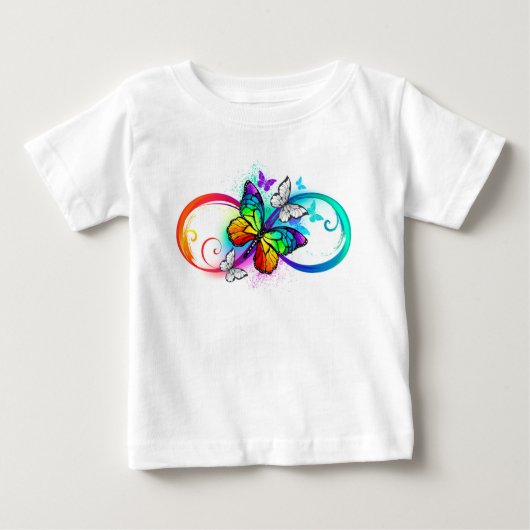 T-shirt Pour Bébé Bright infinity with rainbow butterfly (Devant)