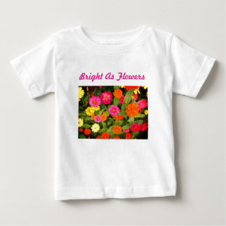 T-shirt Pour Bébé Brillant comme Fleurs Pink Toddler Ruffle Tee