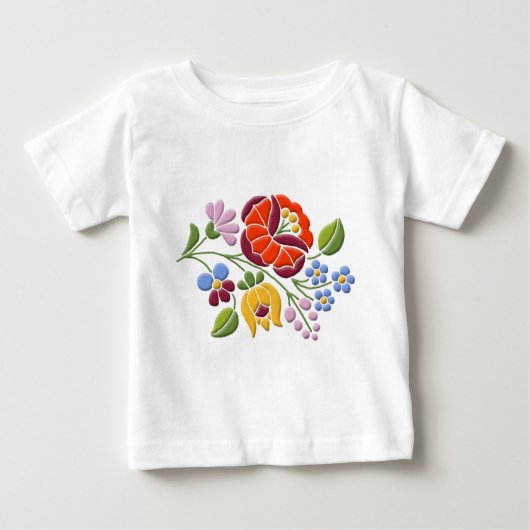T-shirt Pour Bébé Broderie Kalocsa - Art populaire hongrois (Devant)
