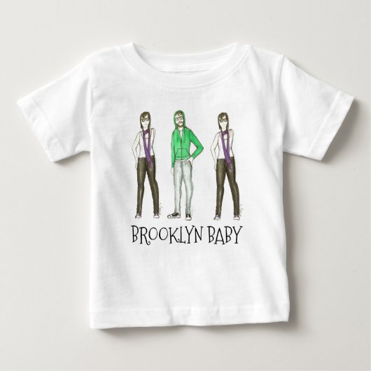 T-shirt Pour Bébé Brooklyn Baby NYC Williamsburg Hipster New York (Devant)