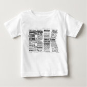 T-shirt Pour Bébé Brooklyn BK NYC Word Art Map (Devant)