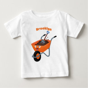 T-shirt Pour Bébé Brouette orange heureuse et mignonne illustration 
