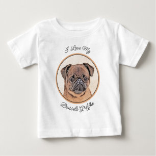 T-shirt Pour Bébé Bruxelles Griffon Smooth Painting Original Chien A