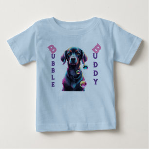 T-shirt Pour Bébé Bubble Fun : mignonne Black Dog Adventure