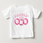 T-shirt Pour Bébé Bubblegum Pink Poppin Fille 1er fête d'anniversair (Devant)