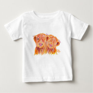 T-shirt Pour Bébé "Buddies" des vaches Highland par Shirley MacArthu