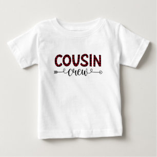T-shirt Pour Bébé Buffalo de l'équipage de Cousin Plaid Noël Motif