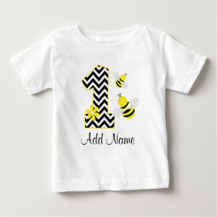 T-shirt Pour Bébé Bumble Bee 1er Anniversaire Chevron