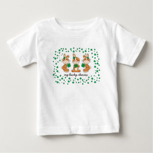 T-shirt Pour Bébé Bunnies mignons avec St.Patrick Shamrock